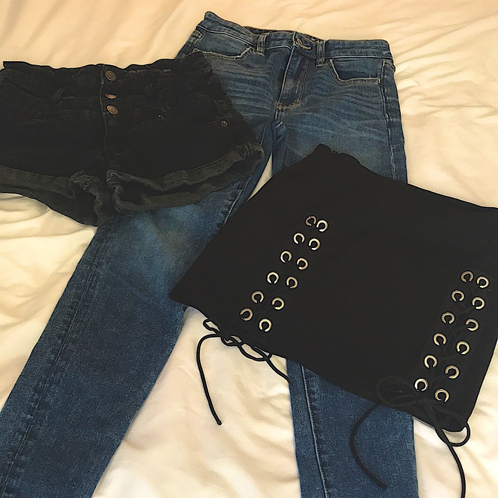 American Eagle high rise jeggings shorts skirt